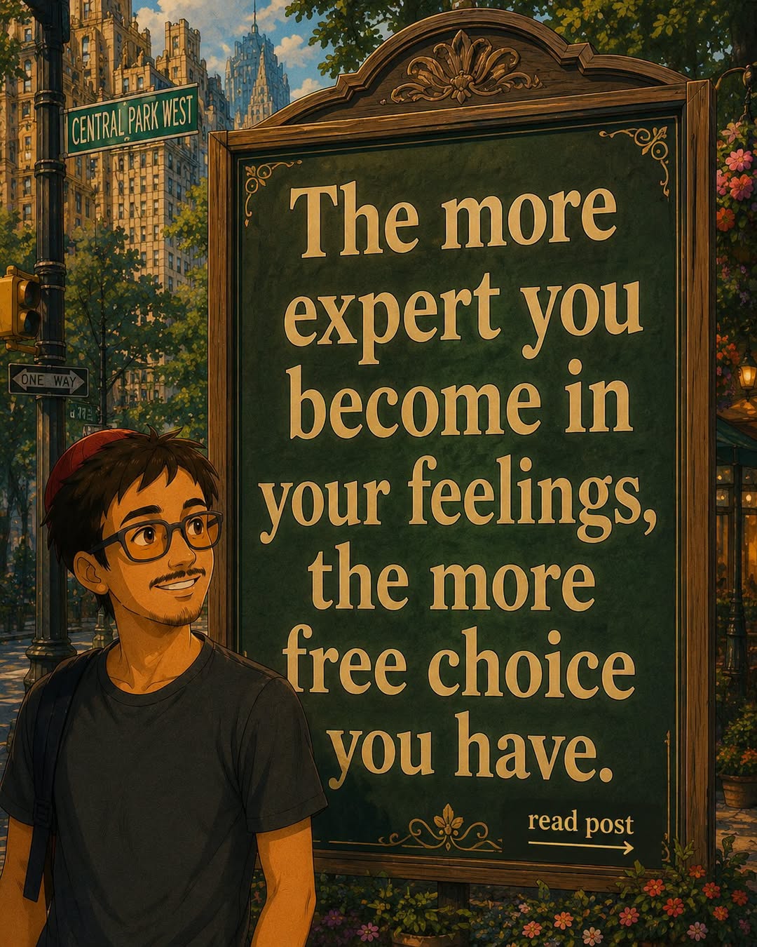 “The more expert you become in your feelings, the more free choice you have.”