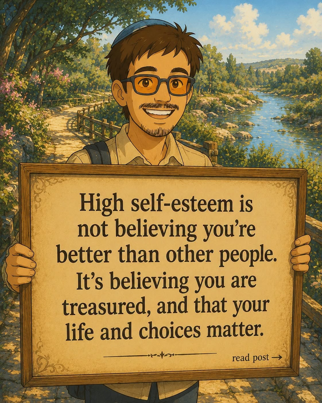 High self-esteem is not believing you're better than other people