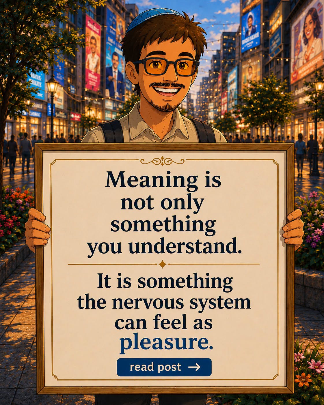 Meaning is not only something you understand. It is something the nervous system can feel as pleasure.