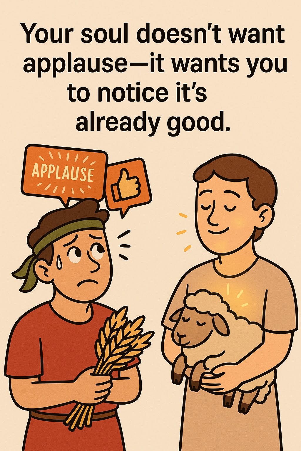Your soul doesn't want applause, it wants you to notice it's already good.