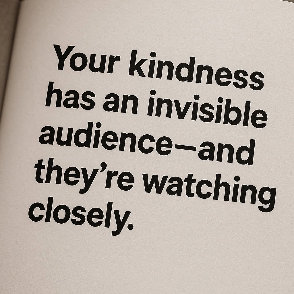 Your kindness has an invisible audience, and they're watching closely.