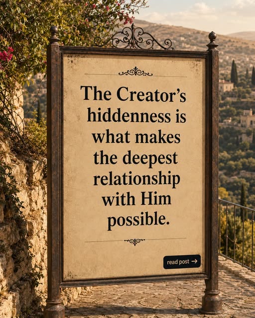 The Creator's Hiddenness is What Makes The Deepest Relationship with Him Possible