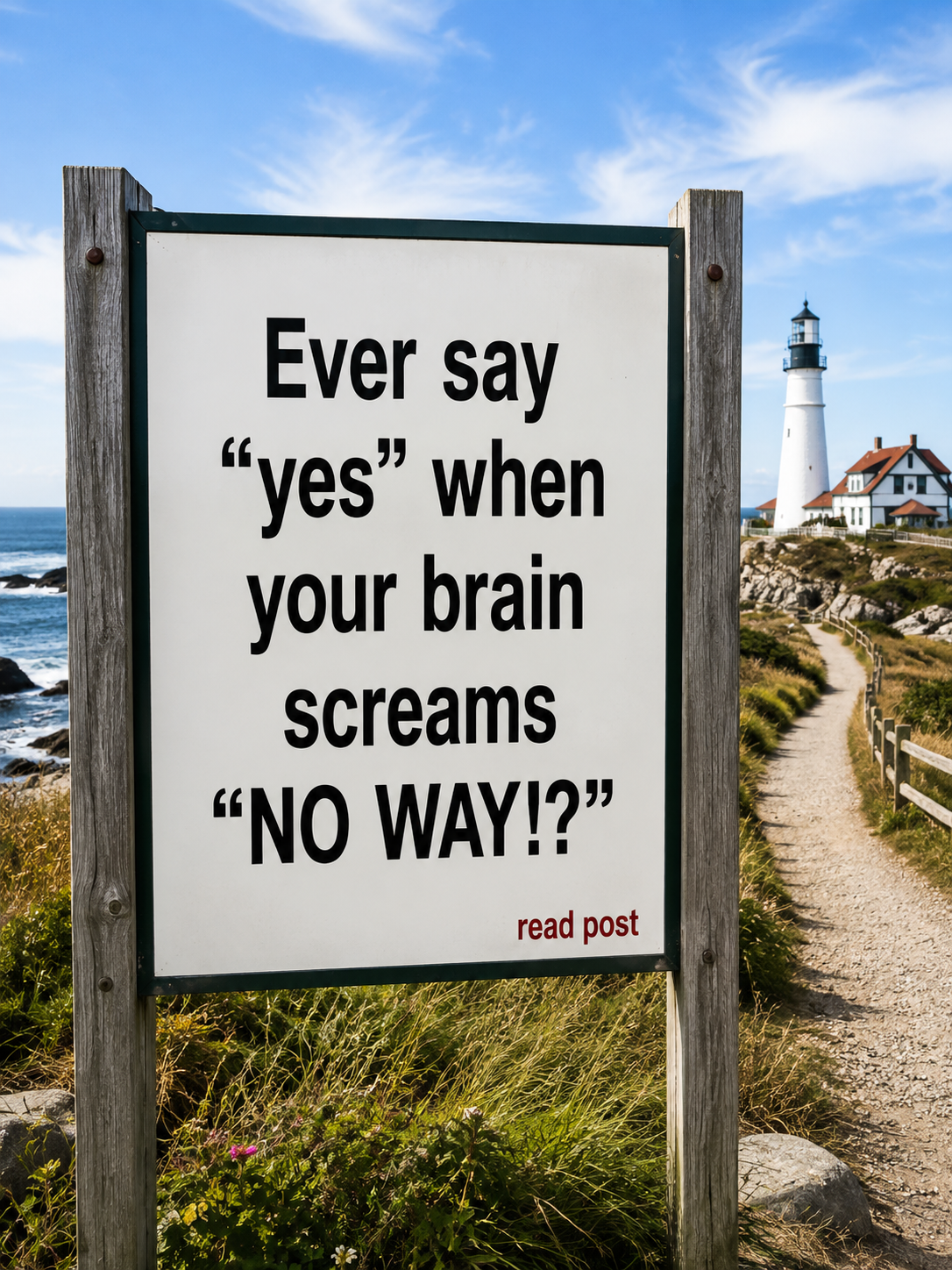 Ever say "yes" when your brain screams "NO WAY!"