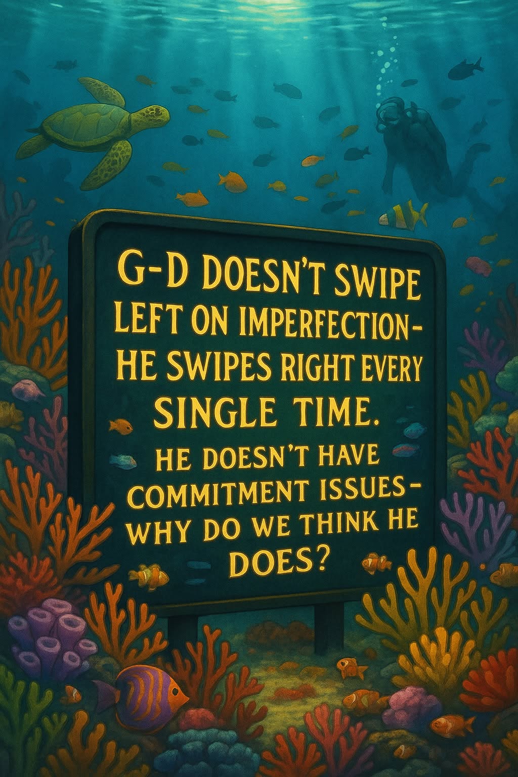 G-d doesn't swipe left on imperfection, He swipes right every single time. He doesn't have commitment issues, why do we think he does?