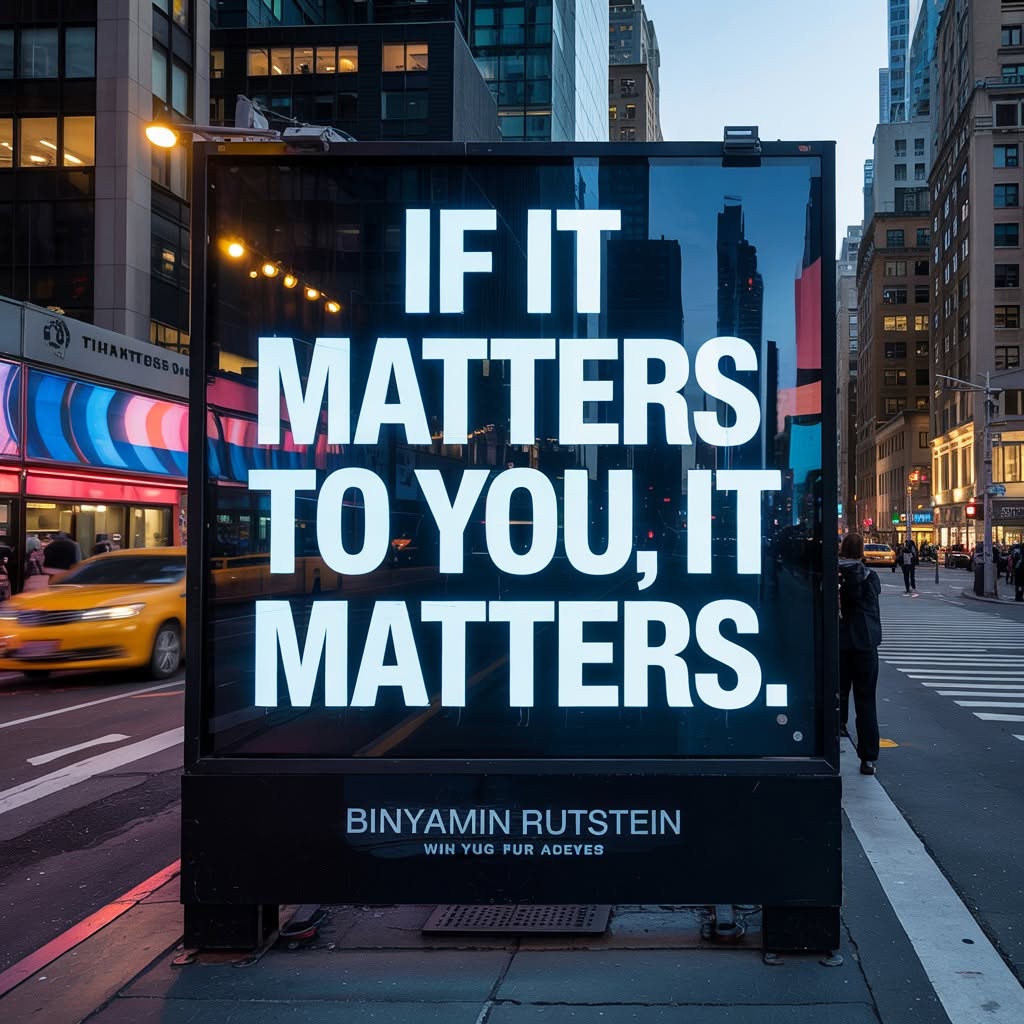 If it matters to you, it matters.