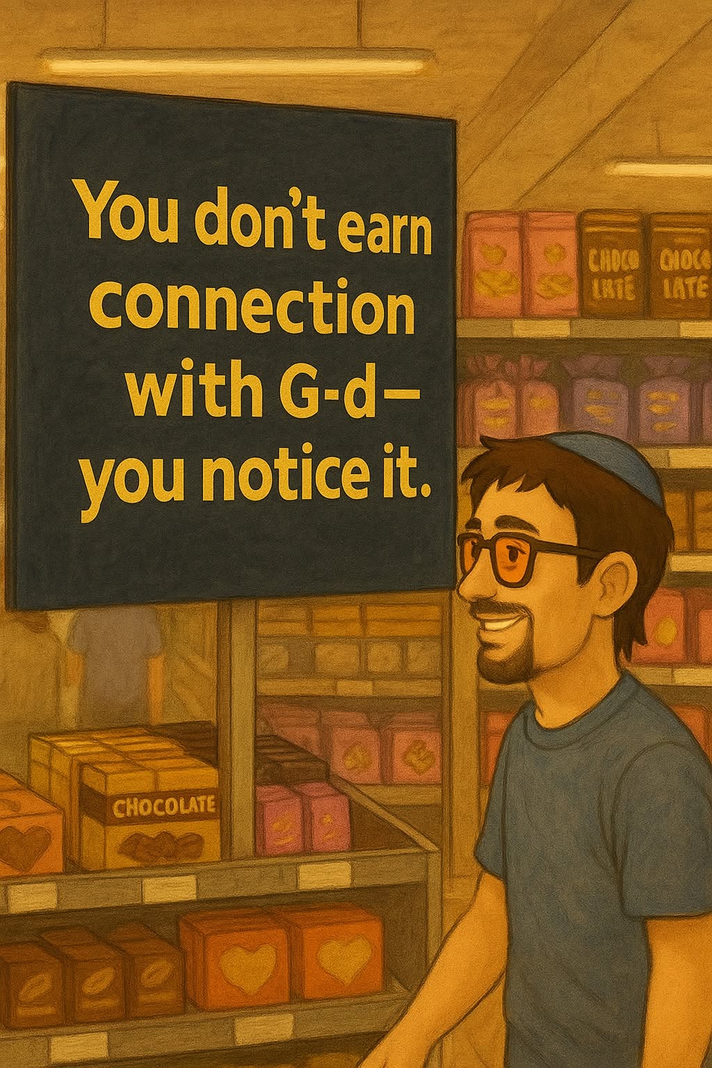 You don't earn connection with G-d, you notice it.