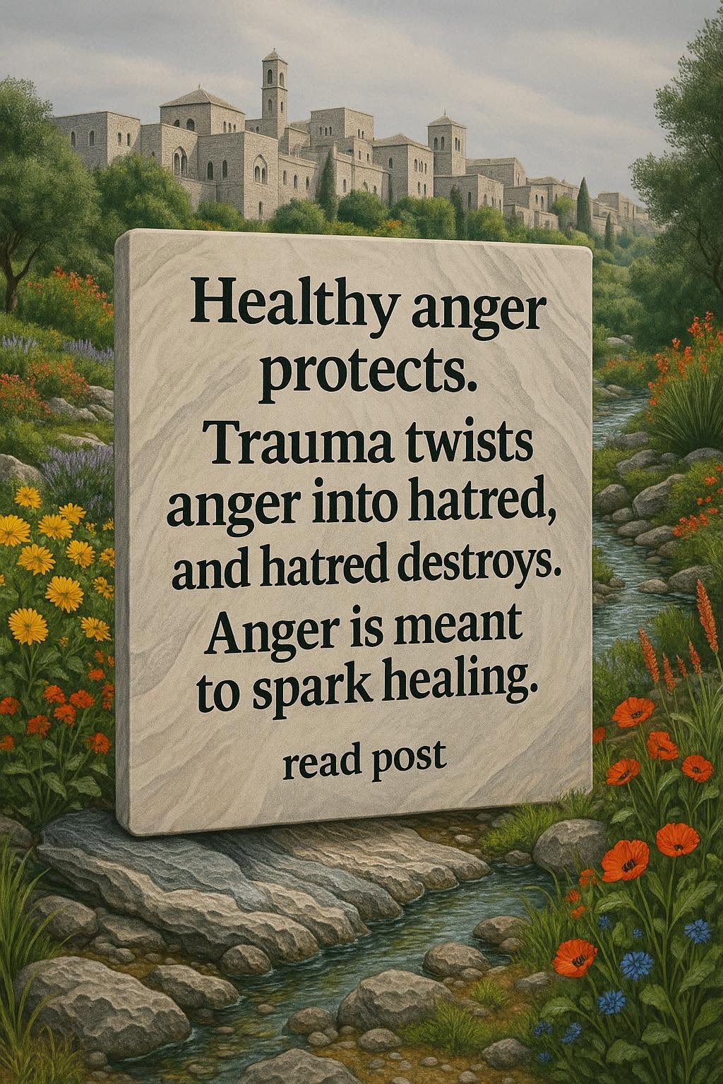 Healthy anger protects. Trauma twists anger into hatred, and hatred destroys. Anger is meant to spark healing.