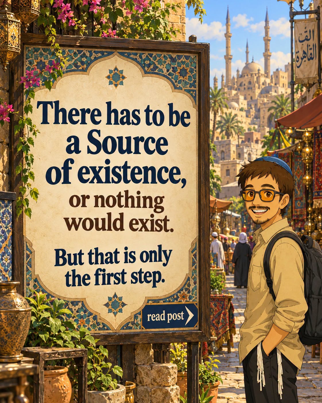 There has to be a Source of existence, or nothing would exist. But that is only the first step.