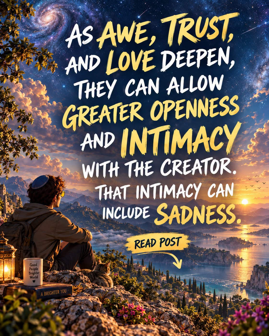 As awe, trust, and love deepen, they can allow greater openness and intimacy with the Creator. That intimacy can include sadness.
