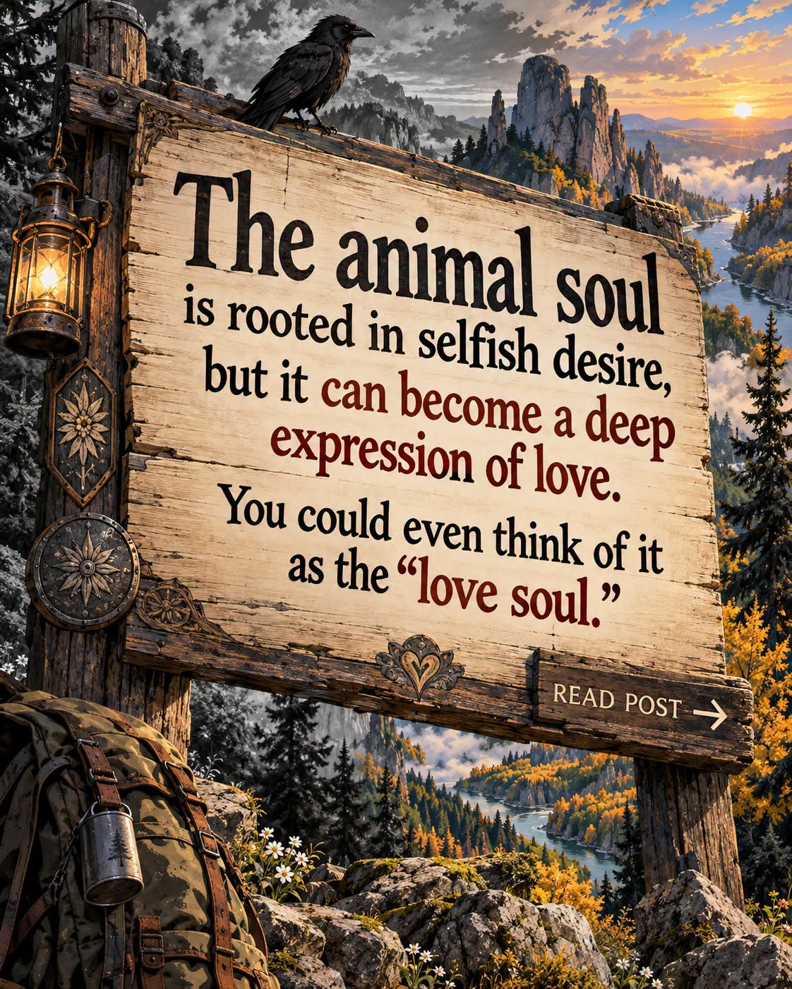 The animal soul is rooted in selfish desire, but it can become a deep expression of love. You could even think of it as the “love soul.”