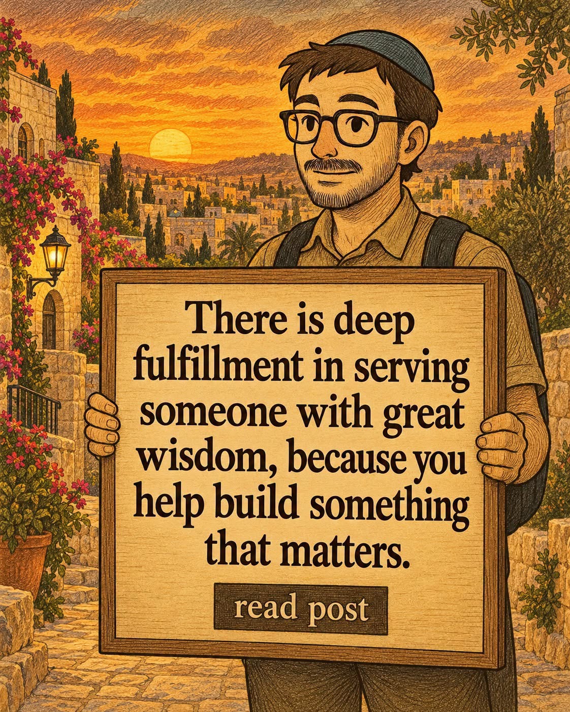 There is deep fulfillment in serving someone with great wisdom, because you help build something that matters.