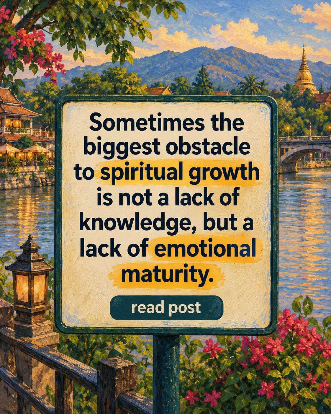 Sometimes the biggest obstacle to spiritual growth is not a lack of knowledge, but a lack of emotional maturity.