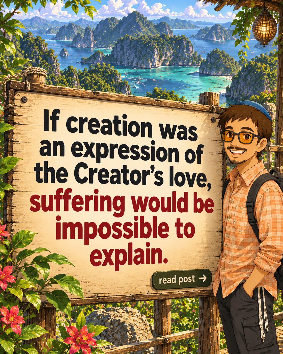 If creation was an expression of the Creator’s love, suffering would be impossible to explain.