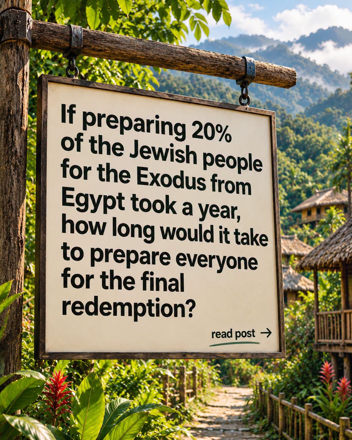 If preparing 20% of the Jewish people for the Exodus from Egypt took a year, how long would it take to prepare everyone for the final redemption?