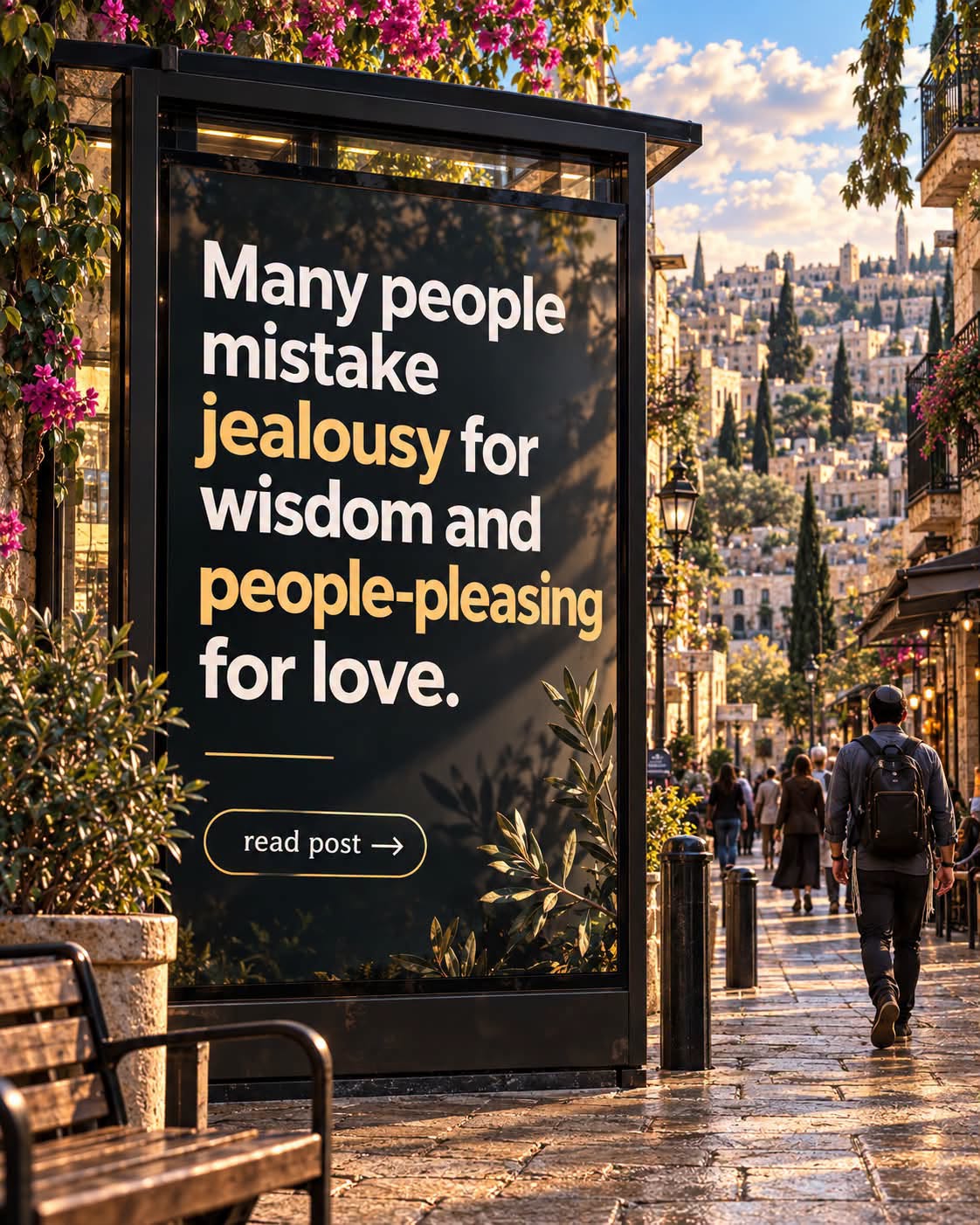 Many people mistake jealousy for wisdom and people-pleasing for love.
