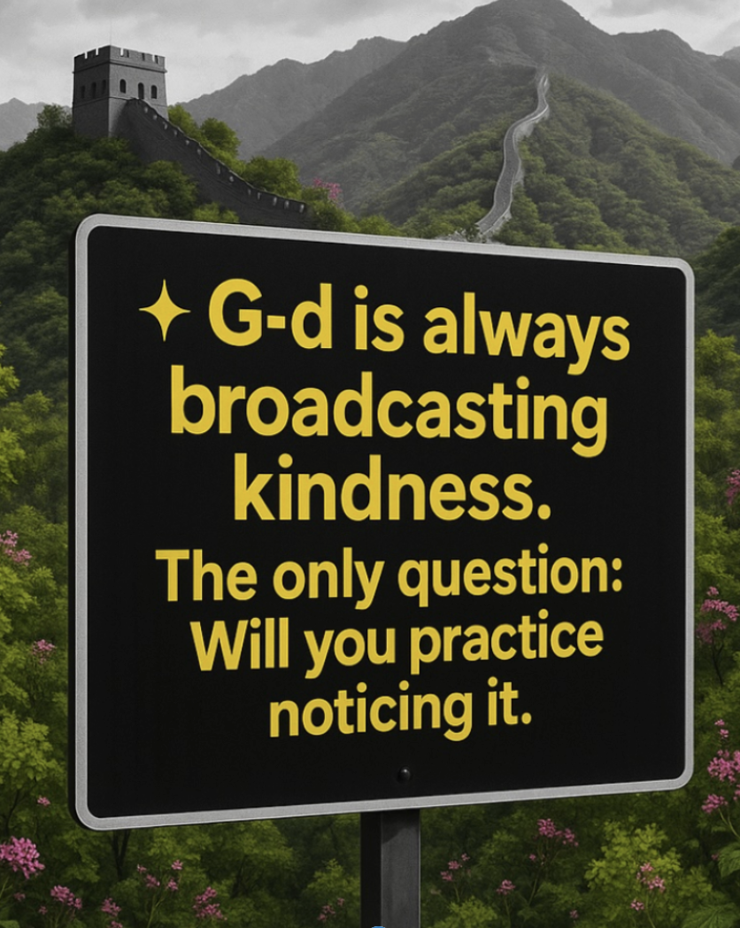 Sign about G-d broadcasting kindness