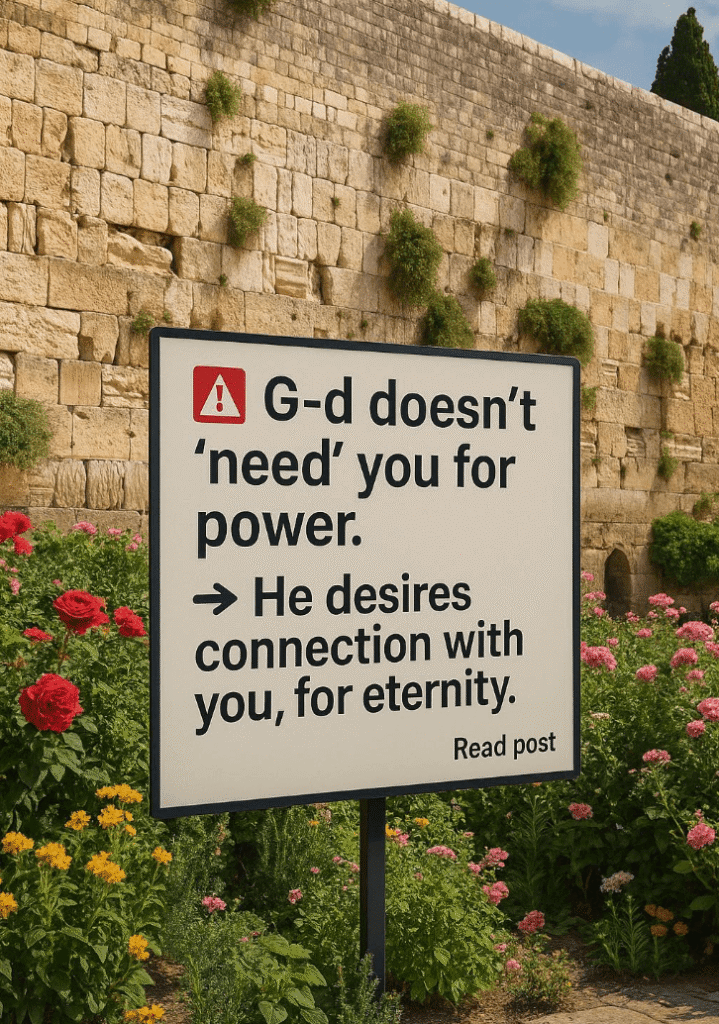 People hear: "G-d needs you." - Spirituality