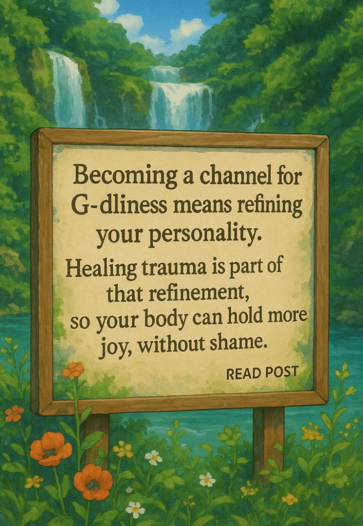 Becoming a channel for more G-dliness means refining your personality, - Spirituality