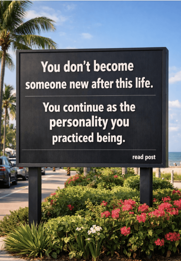 You don't become someone new after this life. - Spirituality