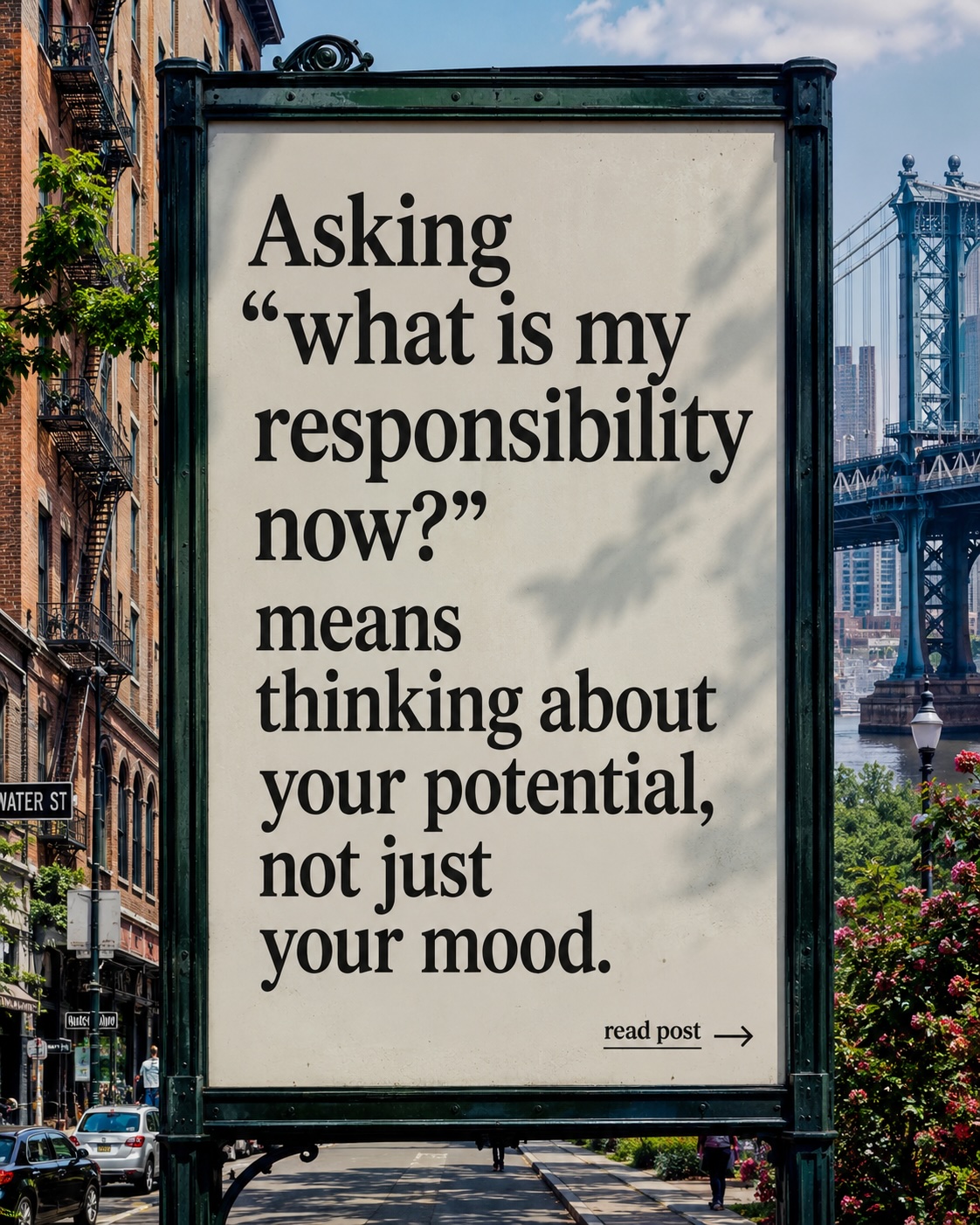 Responsibility is the bridge between who you are - Spirituality